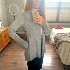 Athleta long gray cardigan with thumbs holes. EUC Size Small
